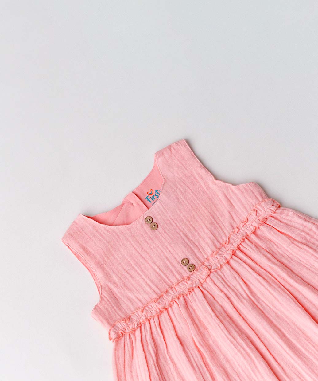 Muslin Bubble Crinkle Grace Frock - Flamingo Pink