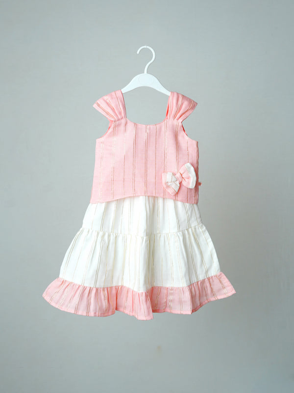 FIRSTIN Ira Top With Skirt (Sleeveless) - Flamingo Pink