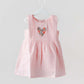 Seer Sucker Muslin Self Knotted Frock With Embroidery Lt. Pink