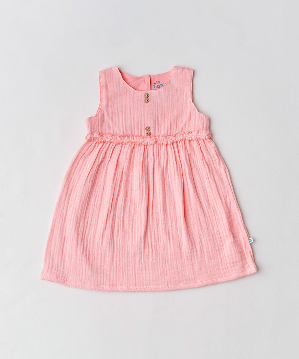Muslin Bubble Crinkle Grace Frock - Flamingo Pink