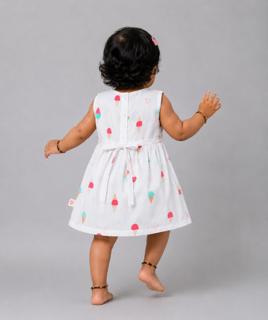 Muslin Pintuck Frock - Waffle Cone
