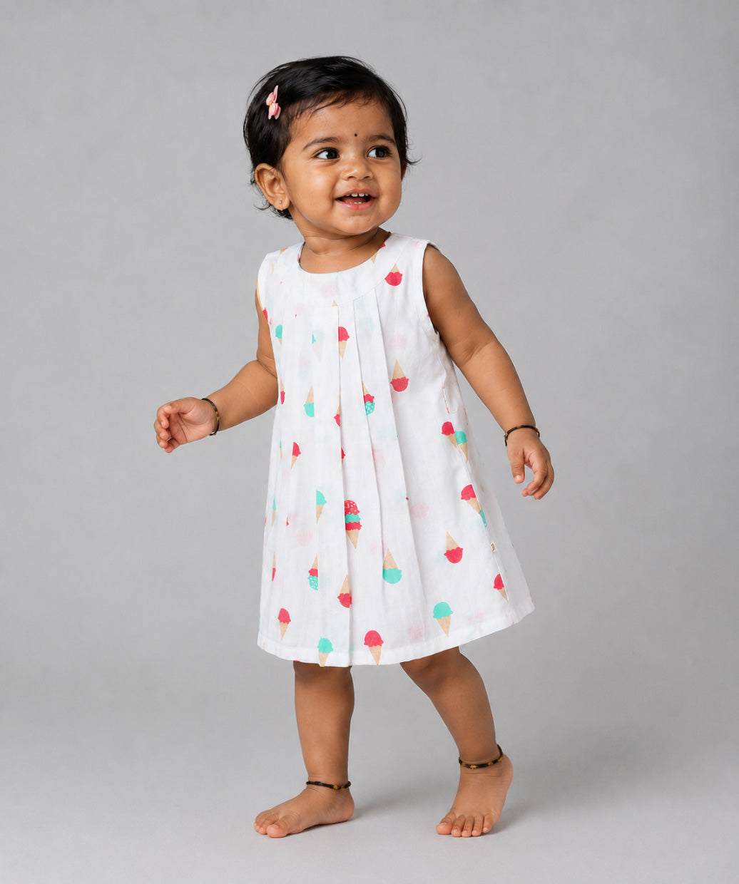 Muslin Pintuck Frock - Waffle Cone