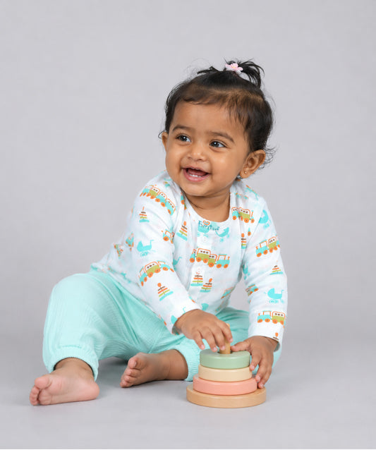 Muslin Pyjama Patiala Set - Tram