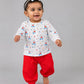 Muslin Pyjama Patiala Set - (W) Salsa Rose Scarlet