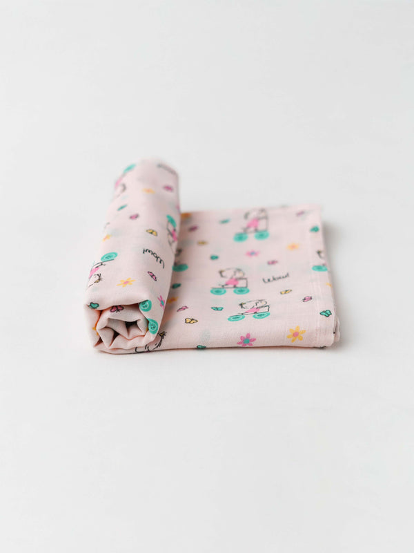FIRSTIN Salsa Rose Blushy Muslin Towel - 70X70CM