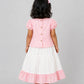 Ridhi Top With Skirt (Puff Sleeve) - Flamingo Pink