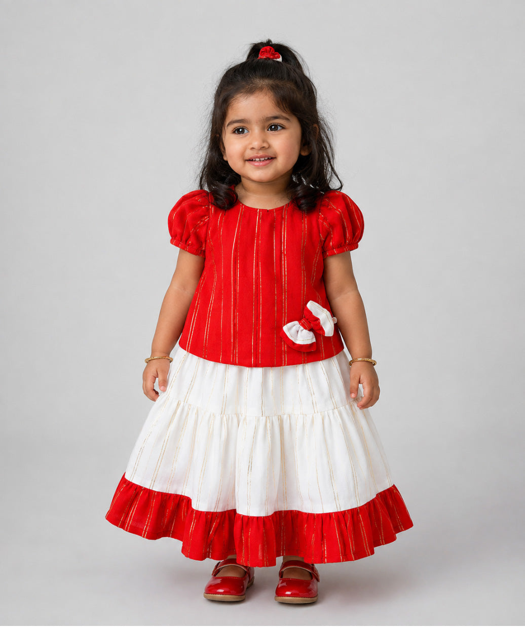 Muslin Ridhi Top With Skirt
