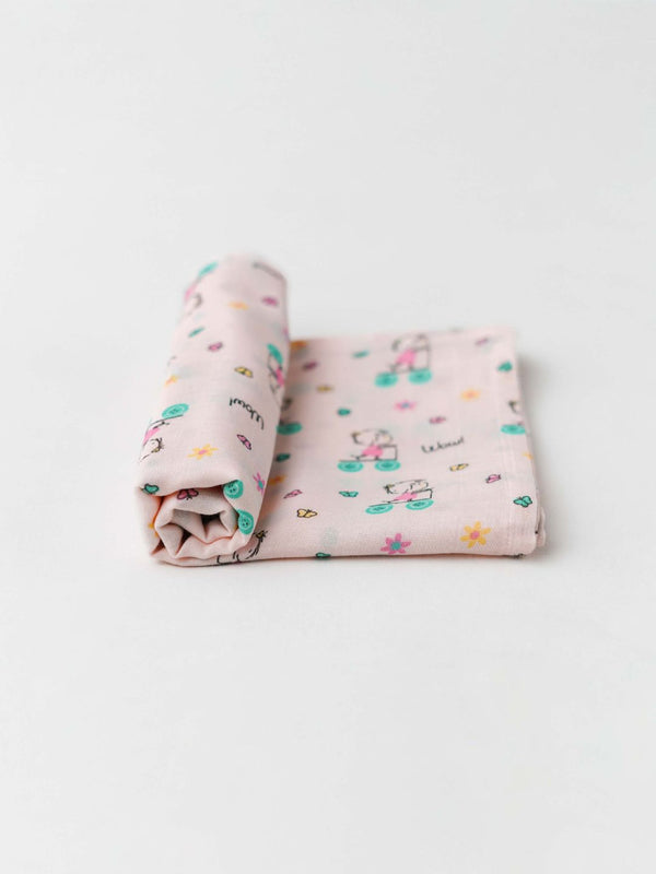 FIRSTIN Salsa Rose Blushy Muslin Towel - 70X70CM