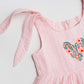 Seer Sucker Muslin Self Knotted Frock With Embroidery Lt. Pink