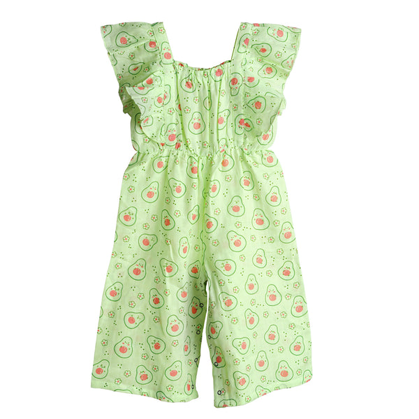 FIRSTIN Muslin Palazzo (Bottom Snap Button) - Fluo Green Avocado