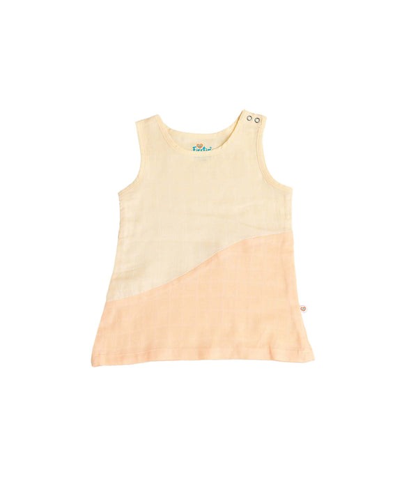 FIRSTIN Muslin Duo Frock - Vanilla