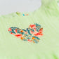 Seer Sucker Muslin Self Knotted Frock With Embroidery Lt. Green