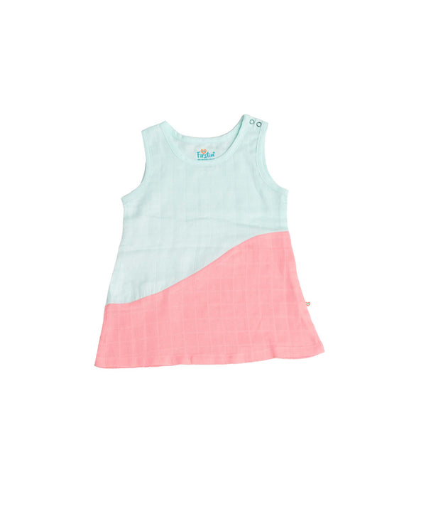 FIRSTIN Muslin Duo Frock - Mint