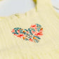 Seer Sucker Muslin Self Knotted Frock With Embroidery Lt. Yellow