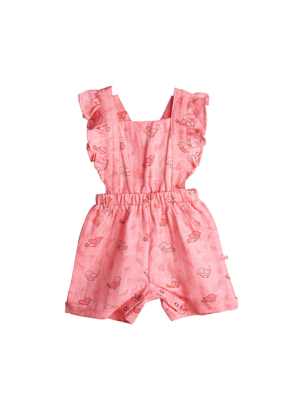 FIRSTIN Muslin Jumpsuit - Melon Pink Sparrow