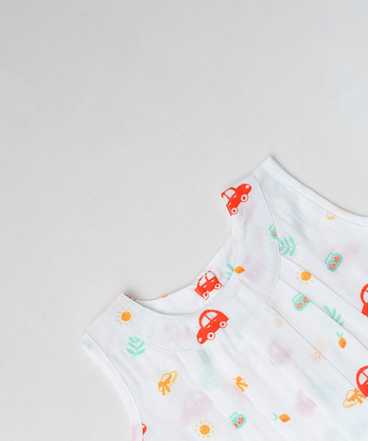 Muslin Pintuck Frock - Stereo Car