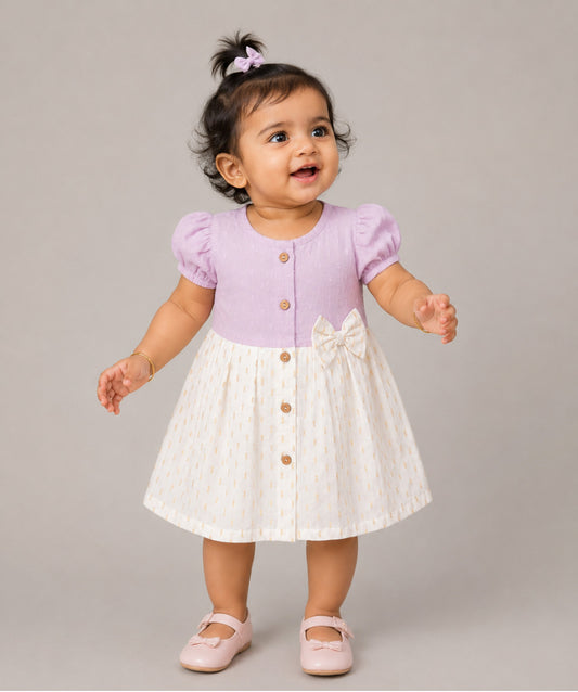 Lurex Dobby Frock - Shimmer Fragrant Lilac