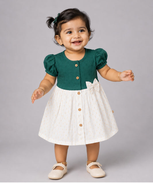 Lurex Dobby Frock - Shimmer Opal