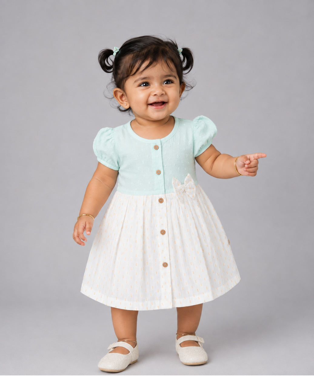 Lurex Dobby Frock - Shimmer Mint