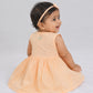 Swiss Dobby Sleeveless Casual Frock - Apricot Sherbet