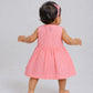 Swiss Dobby Sleeveless Casual Frock - Melon Pink