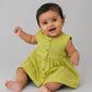 Swiss Dobby Sleeveless Casual Frock - Palm Green