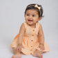 Swiss Dobby Sleeveless Casual Frock - Apricot Sherbet