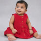 Swiss Dobby Sleeveless Casual Frock - Carmine