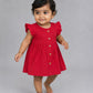 Swiss Dobby Half Sleeve Casual Frock - Carmine