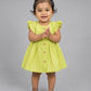 Swiss Dobby Half Sleeve Casual Frock - Palm Green