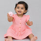 Swiss Dobby Half Sleeve Casual Frock - Melon Pink