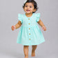 Swiss Dobby Half Sleeve Casual Frock - Mint
