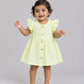 Swiss Dobby Half Sleeve Casual Frock - Lime Cream