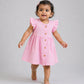 Swiss Dobby Half Sleeve Casual Frock - Fragarant Lilac