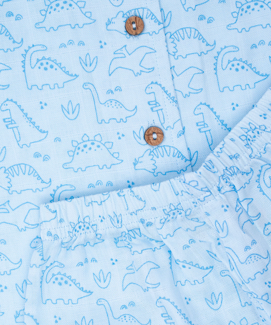 Muslin Night Suit - B. Tiny Dinos