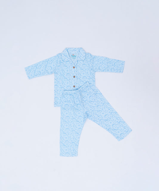 Muslin Night Suit - B. Tiny Dinos