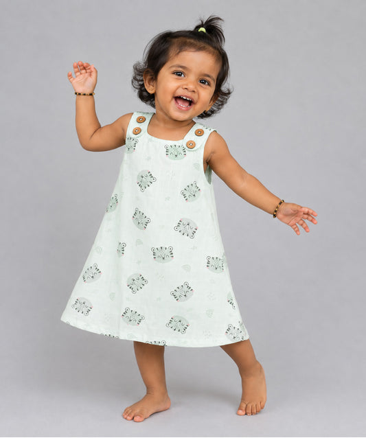 Muslin Tent Frock - Frost Tiger Rainbow