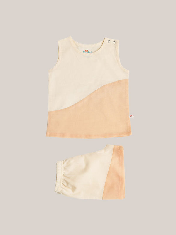 FIRSTIN Organic Cotton Duo Jabla-Shorts Set Sleeveless - Vanilla