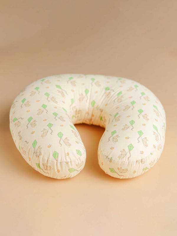 FIRSTIN Poplin Feeding Pillow - Vanilla Bunny Kite