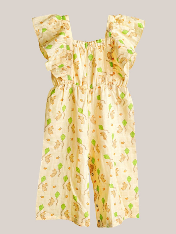 FIRSTIN Muslin Palazzo (Bottom Snap Button) - Vanilla Bunny Kite