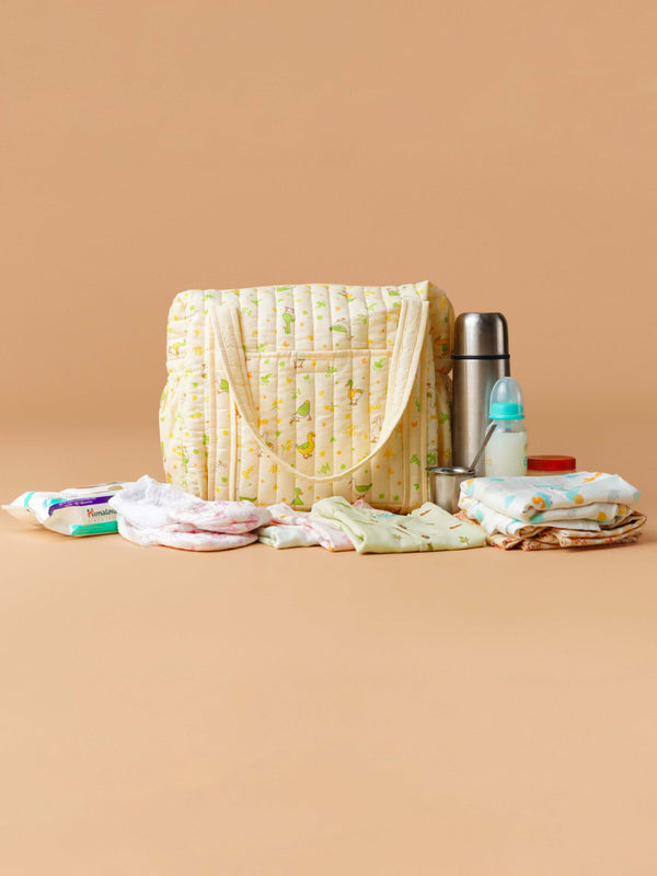 FIRSTIN Muslin Diaper Bag - 40X28X14CM - Vanilla Runner Duck