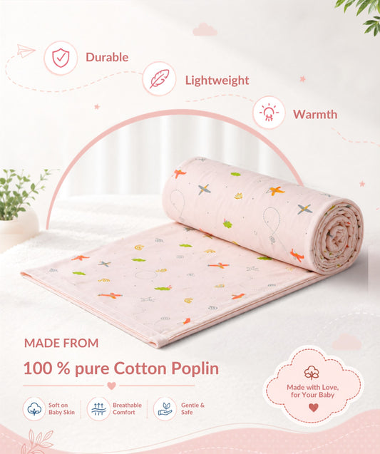 Poplin Cotton  Dohar (Premium Bed Protector) - Salsa Rose Airjet