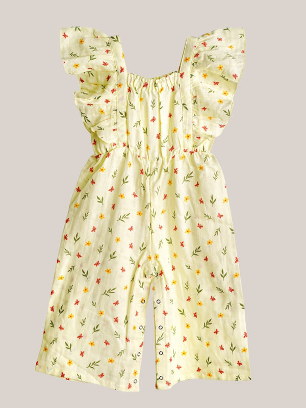 FIRSTIN Muslin Palazzo (Bottom Snap Button) - Yellow Spring