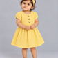 Muslin Lycra Fairy Frock (With Head Band) - Lemon Yellow