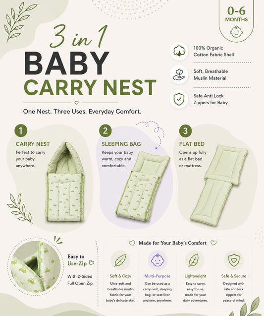 Aloe Wash Vespa Muslin Baby Carrier Nest