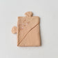 Muslin Bubble Crinkle Hooded Blanket - Breezy Beige (Kitty)