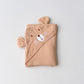 Muslin Bubble Crinkle Hooded Blanket - Breezy Beige (Puppy)