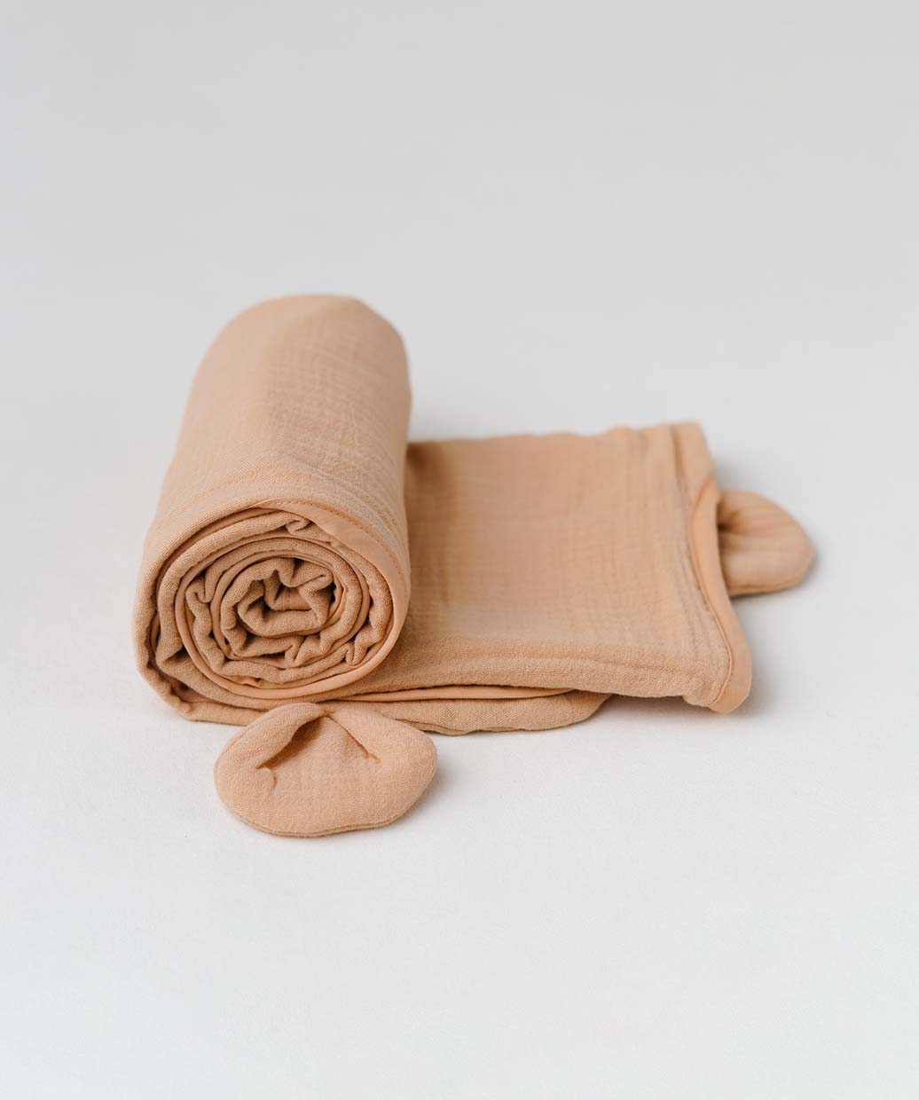 Muslin Bubble Crinkle Hooded Blanket - Breezy Beige (Puppy)