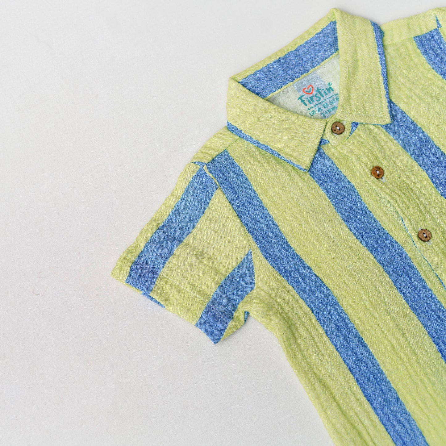 Y/D Muslin Crinkle Breezy Shirt-Shorts Set - Bengal Stripe