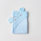 Muslin Bubble Crinkle Hooded Blanket - Aqua (Kitty)